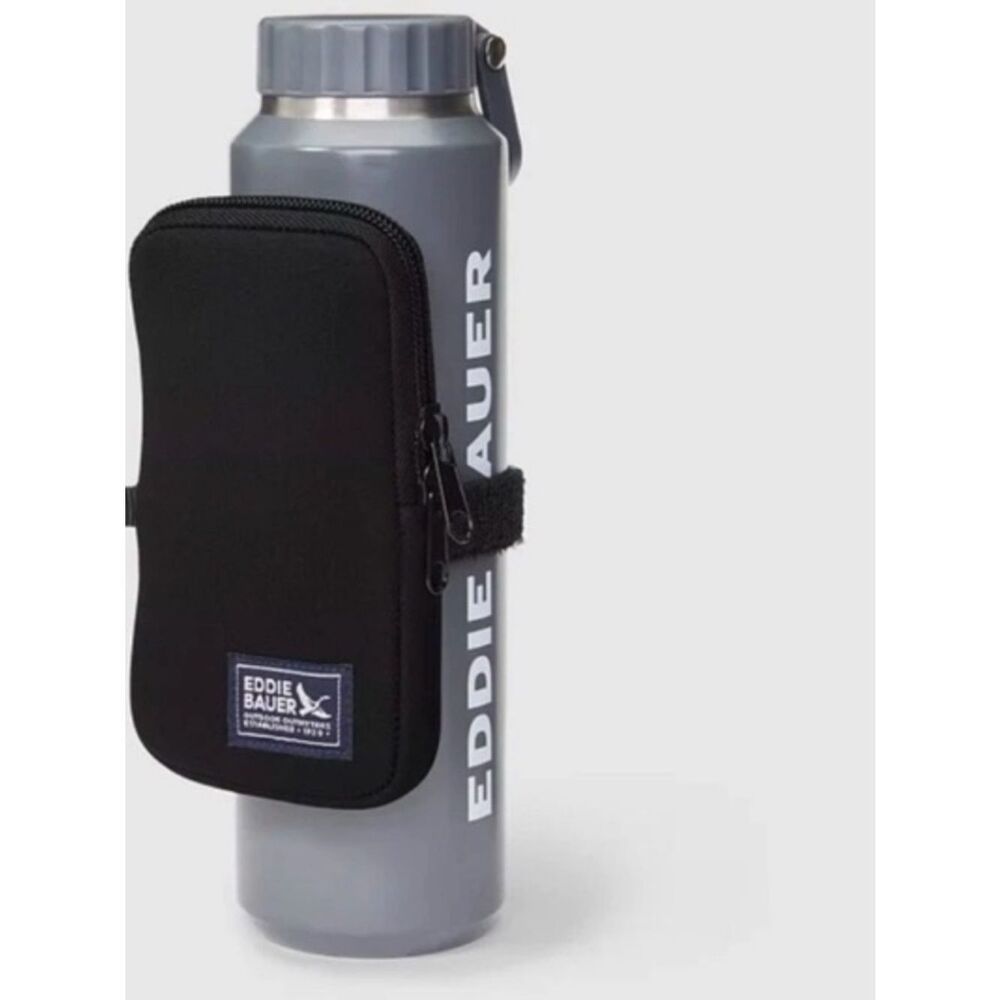 Eddie Bauer Black Neoprene Water Bottle Pouch or Small Essentials Holder